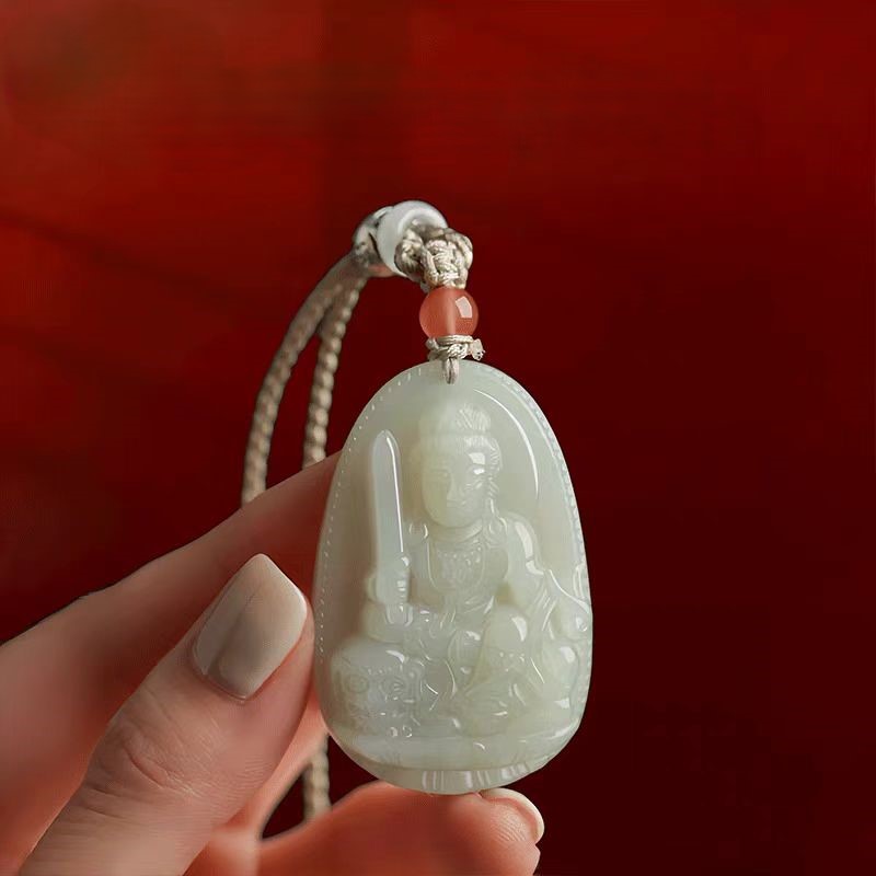 Good Karma Feng Shui Buddha Necklace | Hetian Jade Guardian for Chinese Zodiac Year | 12 Zodiac Signs Protection Charm