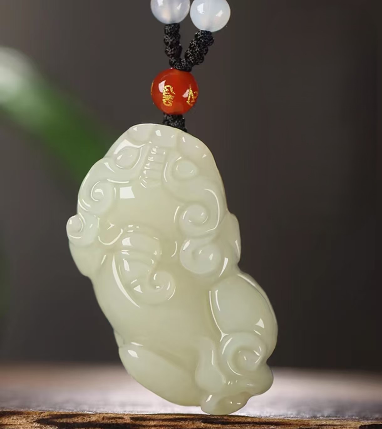 LOVERS - Fengshui Pixiu Necklace - Good Karma Jade Pendant for Men & Women, Couple Matching Wealth Charm Jade Pixiu Pendant