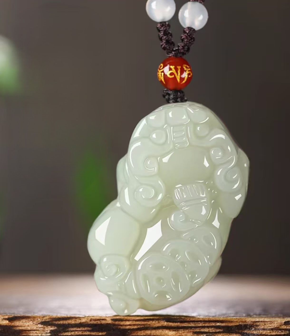 LOVERS - Fengshui Pixiu Necklace - Good Karma Jade Pendant for Men & Women, Couple Matching Wealth Charm Jade Pixiu Pendant
