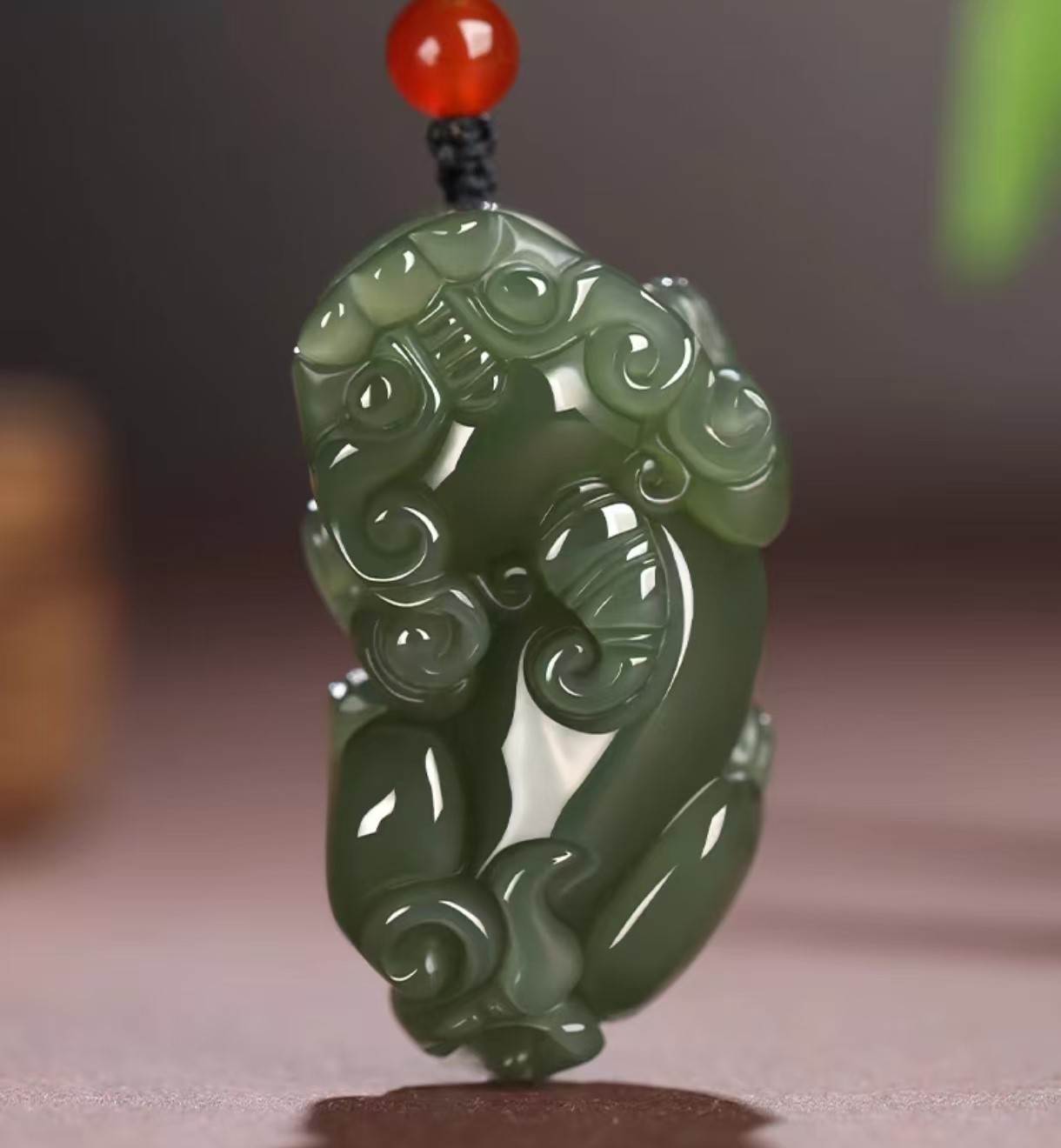 LOVERS - Fengshui Pixiu Necklace - Good Karma Jade Pendant for Men & Women, Couple Matching Wealth Charm Jade Pixiu Pendant