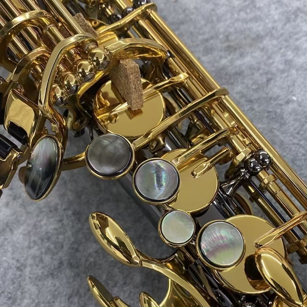 New Arrival ST130 Black Lacquered Gold Alto Saxophone E-flat Brass Fine Carved Jazz Instrument with Accessories