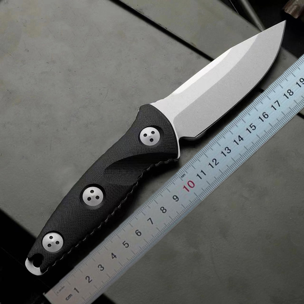 MT H2392 Survival Prosty nóż M390 Stone Wash Point Point Blade Full Tang G10 Stałego ostrza Noże z Kydex