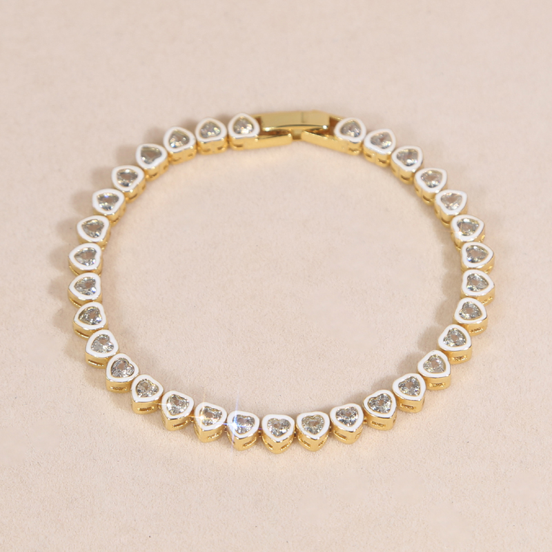 New Designer Enamel Mini Heart Love Link Chain Bangle Elegant Bracelet Necklace Hip Hop Women Men Party Gift Wholesale Jewelry