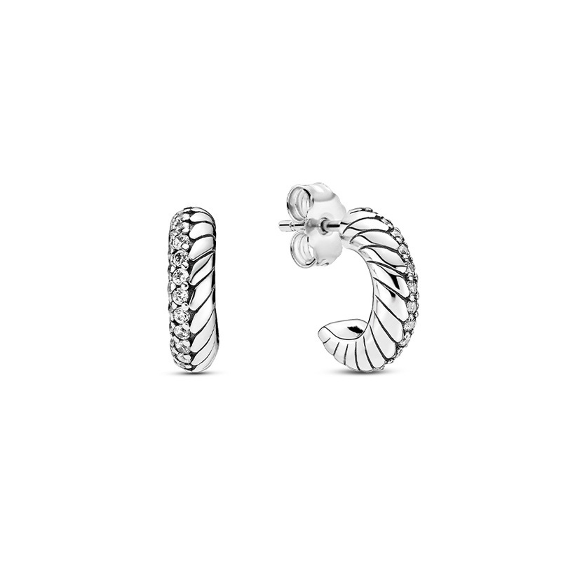 Authentic Pando Ra Moments Charm Hoop Earrings 925 Sterling Silve Fine Women Earring Compatible European Style Jewelry 299532C00 Earring