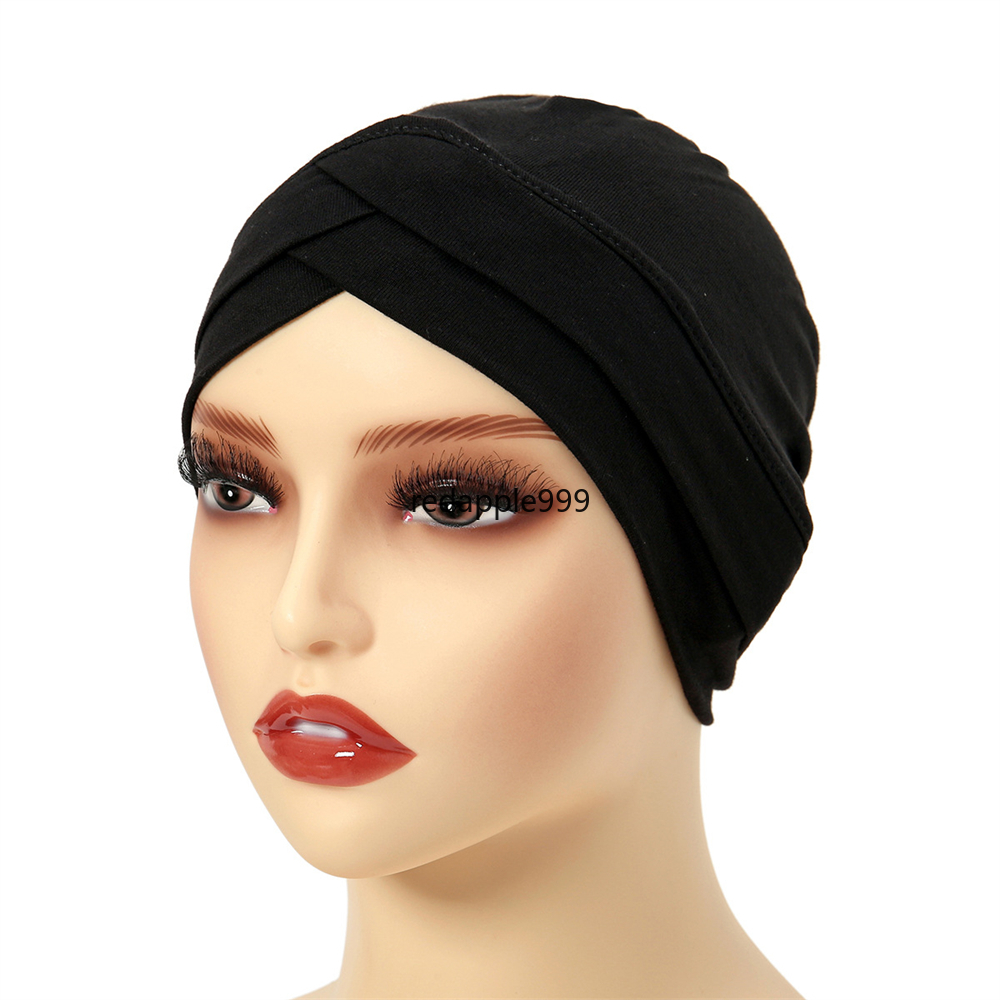 Testa cruz interior hijab chapéu feminino camisa muçulmana ninja boné lenço gorro macio underscarf perda de cabelo envoltório