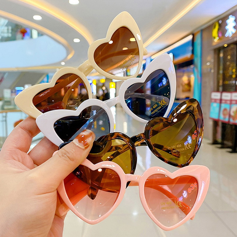 Óculos de sol fofos de coração para meninos e meninas, óculos de sol polarizados uv400 para crianças ao ar livre