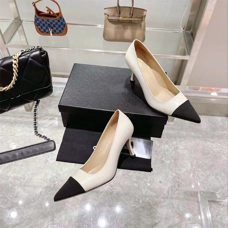 Leather Women's High Heels Designer Fashion pointy dress Shoes Sexy Stiletto Party Shoes Sheepskin dress Shoes Work Shoes High quality boat LACES box