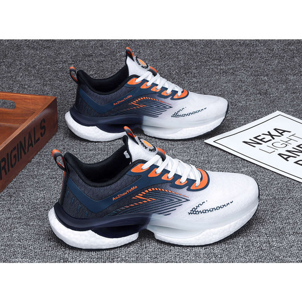 Couleur dégradée Femmes Hommes Chaussures de course décontractées Mode Couple Baskets Orange Blanc Bleu Baskets de sport pour jeunes enfants Taille 37-44