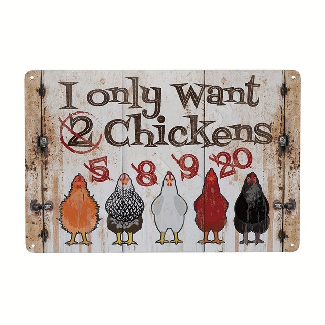 푹신한 엉덩이 오두막 Vintage Retro Metal Sign Sign Hot Chicks 재미있는 벽 예술 표시 우리 쿠프 틴 표지판 부엌 농가 벽 장식 귀여운 애완 동물 동물 크기 30x20cm w01