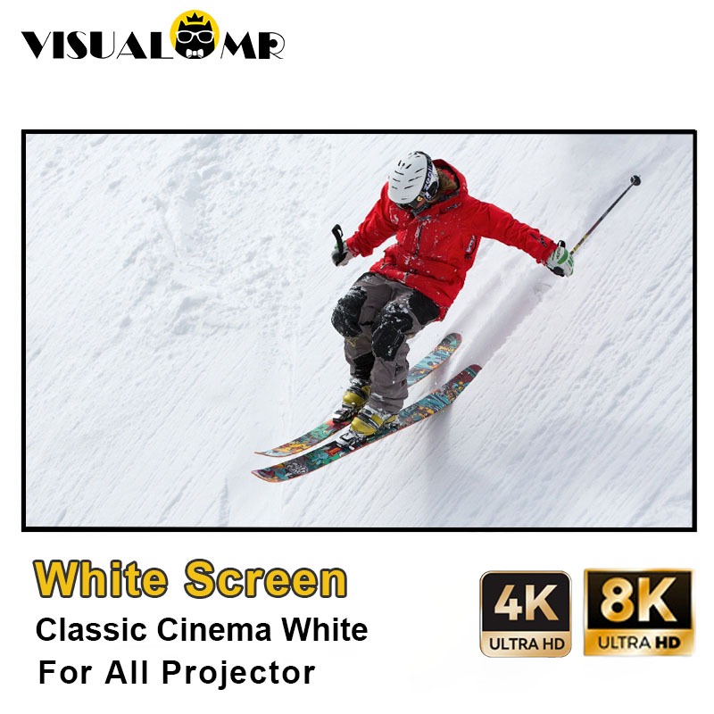 Hot HD Cinema White Projector Screen Matte 1cm Ultra wąski ramka stała ramka 4K 8K Popularny klasyk do projekcji kina domowego 60 -calowy