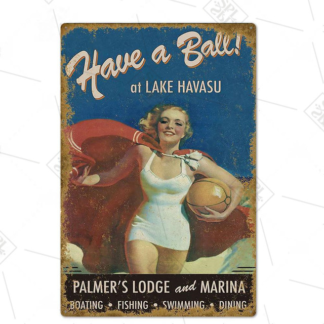 Hawaii Beach Vintage Metal Znak Reguły Plaży Paski Sasek Hotel Znak Dekoracja Klub Klubowa naklejka nadmorska Krajobraz Lin Talerz Dekoracja domu Rozmiar 30x20 cm W01