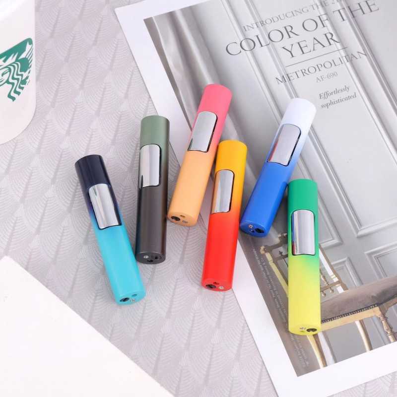 Pen Type Tet Torch Turbo Butane No Gas Lighter Metal Windproof Red Fire Portable Cigar Smoking Accessories Gadgets For Men CKKL