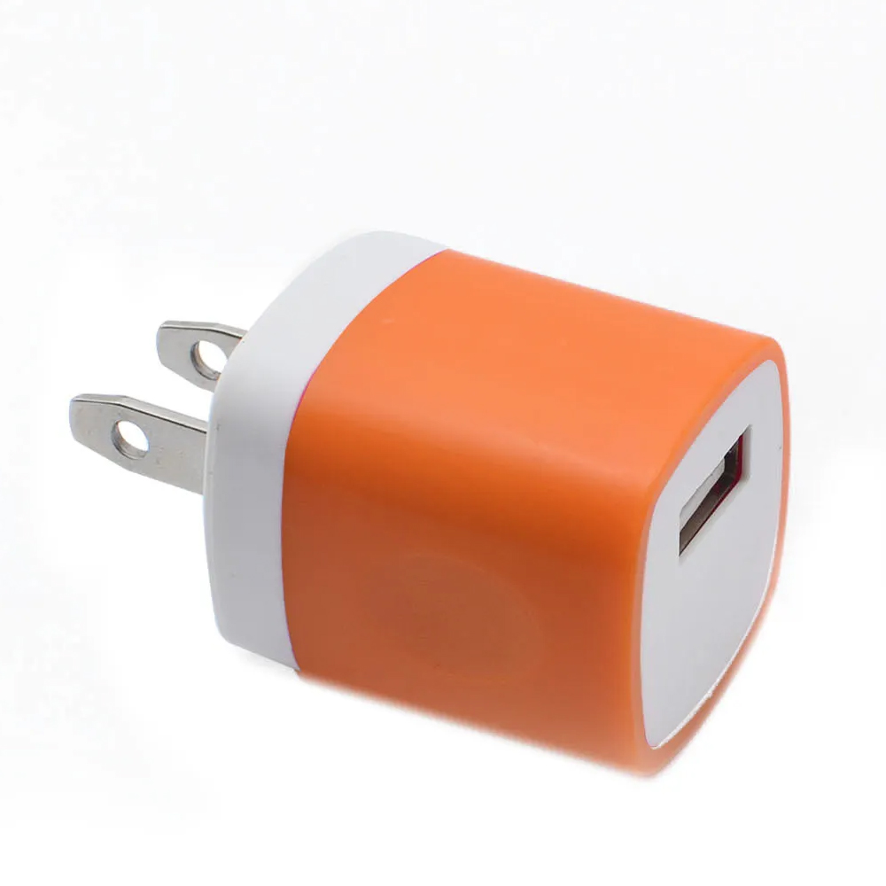 Carregamento rápido 5V 1A Carregadores Coloridos Home Plug USB Carregador Adaptador de energia para Samsung S22 Xiao Iphone 14 13 MP3 GPS Adaptador de carregador de telefone