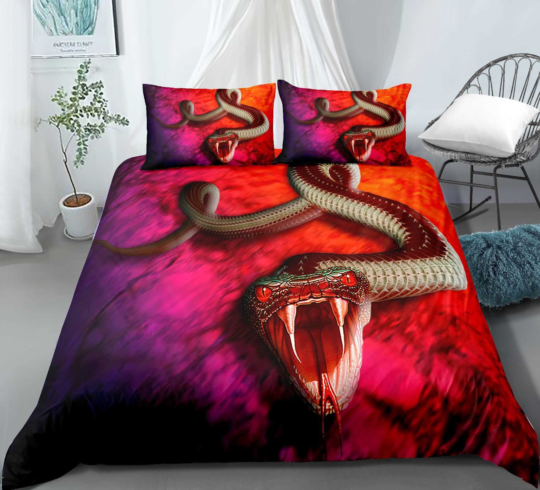 Bedding sets 3D Snake Style Bedding Set For Bedroom Soft Duvet Cover Bedspreads For Bed Comefortable Quilt And case R230901