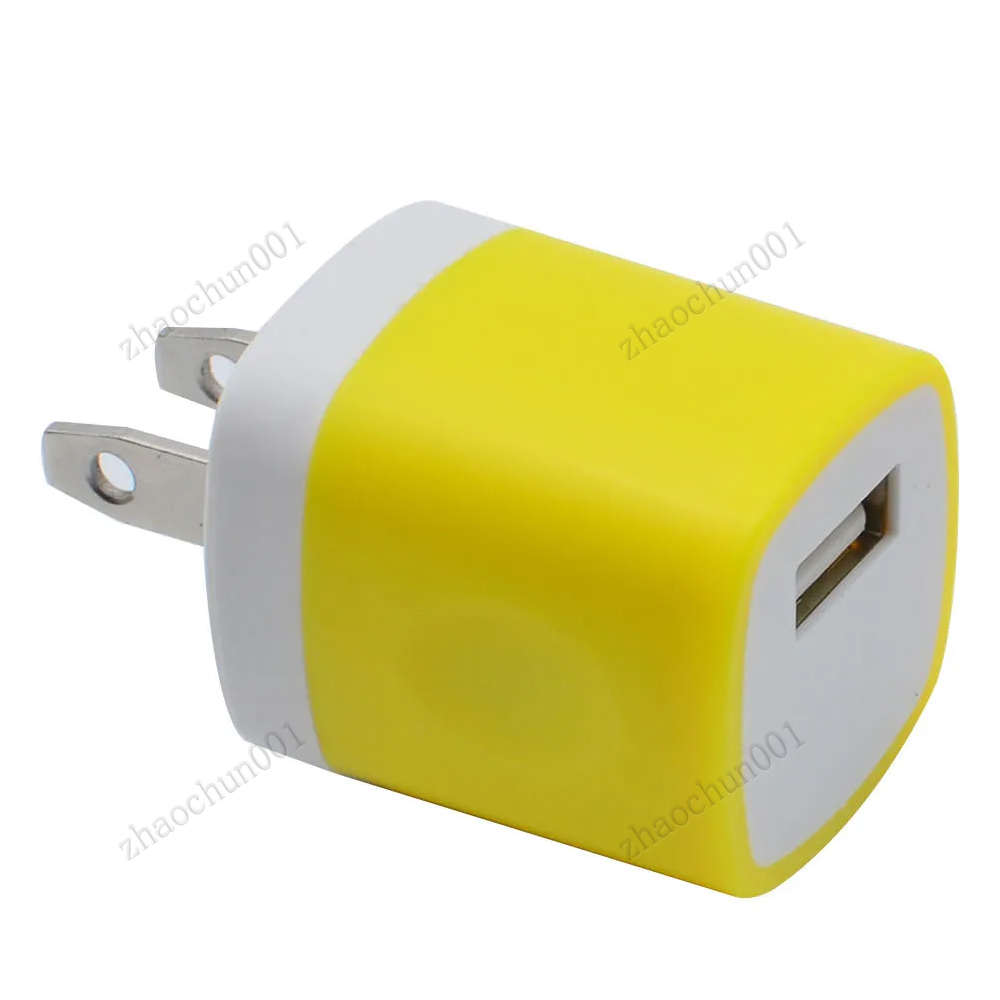 Quick Charging 5V 1A Chargers Colorful Home Plug USB Charger Power adapter For Samsung S22 Xiao Iphone 14 13 MP3 GPS Phone Charger Adapter