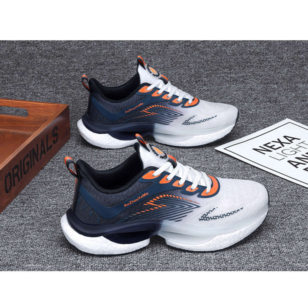 Couleur dégradée Femmes Hommes Chaussures de course décontractées Mode Couple Baskets Orange Blanc Bleu Baskets de sport pour jeunes enfants Taille 37-44