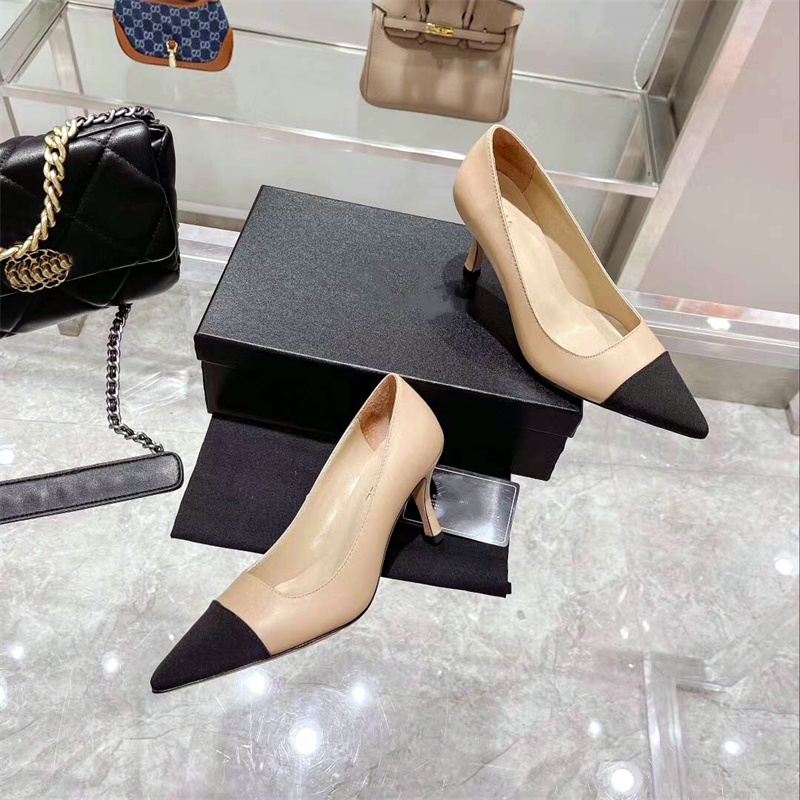 Leather Women's High Heels Designer Fashion pointy dress Shoes Sexy Stiletto Party Shoes Sheepskin dress Shoes Work Shoes High quality boat LACES box