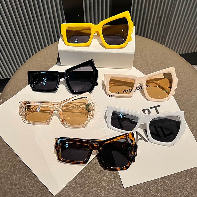 Мода нерегулярные квадратные солнцезащитные очки забавные асимметричные солнцезащитные очки для мужчин.