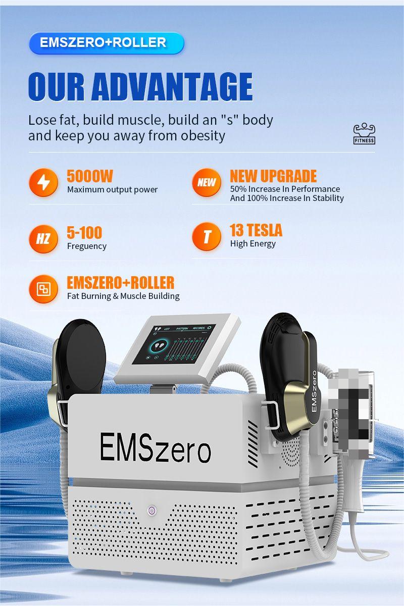 Draagbare EMSzero 2 in 1 rollermassagemachine EMSlim Building Spierstimulator 4 handgrepen RF EMS Roller Lichaamssculpting 13 Tesla's Billifting HIEMT-machine