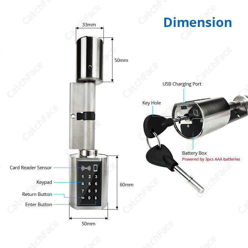 Serrature porte Serratura a cilindro intelligente Bluetooth Serratura elettronica con app TT Lock Tastiera con codice di controllo remoto Serratura senza chiave modello UE HKD230902