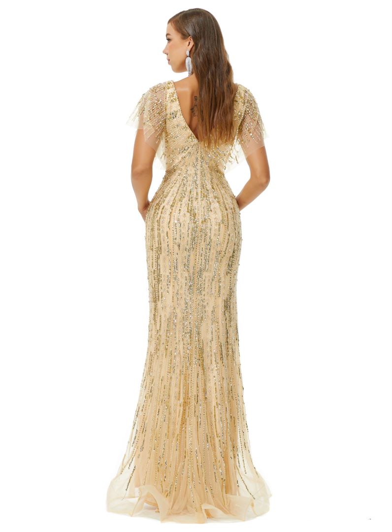 New Evening Dress Light Luxury Heavy Industry Lace Elegant Texture Celebrity Style Dress JH7914
