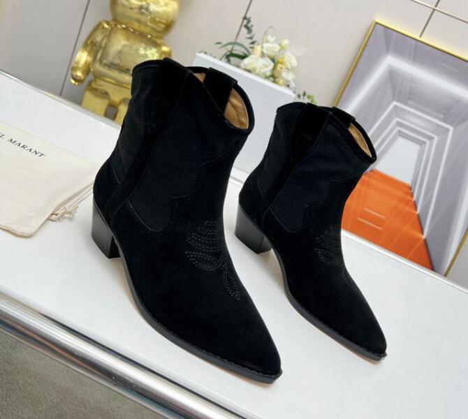 Realfine888 5A Boots IM8156350 IsabelMarant Dewina Suede Leather Ankle Boot Desinger Shoes for Women with Box Size 35-40