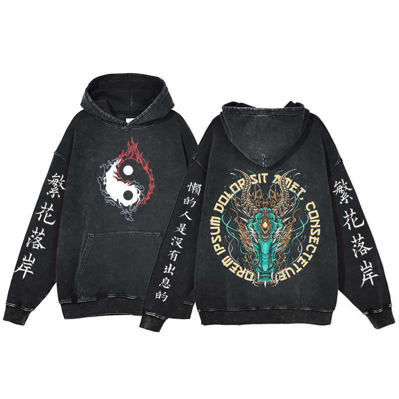 Moletons masculinos Moletons Anime Hoodie Homens Estilo Japonês Gráfico Vintage Pulôver Moda Harajuku Moletom Com Capuz Manga Longa 100% Algodão Tops Unissex LST230902