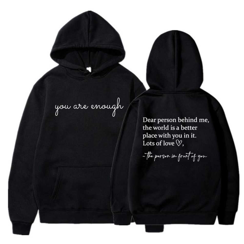 Sweats à capuche pour hommes Sweatshirts Chère personne derrière moi Sweats à capuche Vous êtes assez Sweat à capuche Esthétique Be Kind Sweat à capuche Positivité Pulls Streetwear Top LST230902