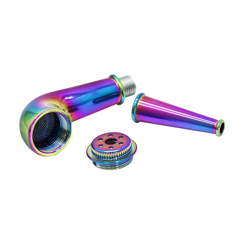 Nouveau style coloré arc-en-ciel en alliage de zinc tuyaux innovant portable amovible facile à nettoyer filtre écran cuillère bol herbe sèche tabac porte-cigarette fumer à la main