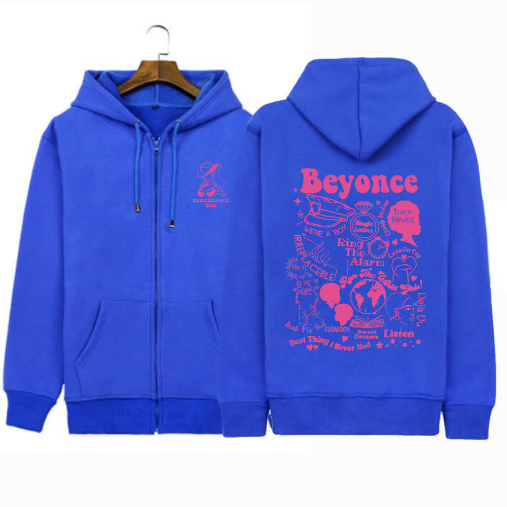 Sweats à capuche pour hommes 2023 Renaissance Beyonce World Tour Kpop Album Sweat à capuche imprimé Sweat-shirts à manches longues Streewear Pull Vêtements Sweat à capuche zippé LST230902