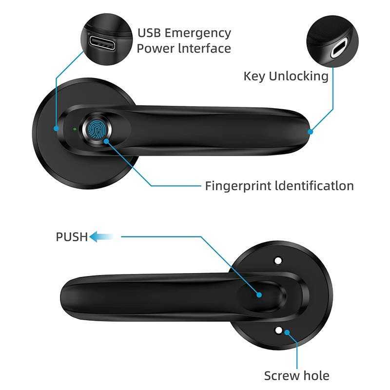 Дверные блокировки Tuya Biometric Finger Print Lock Electronic Door Lock Semart Smart с помощью поддержки приложений IOS/Android для спальни отель Office HKD230902