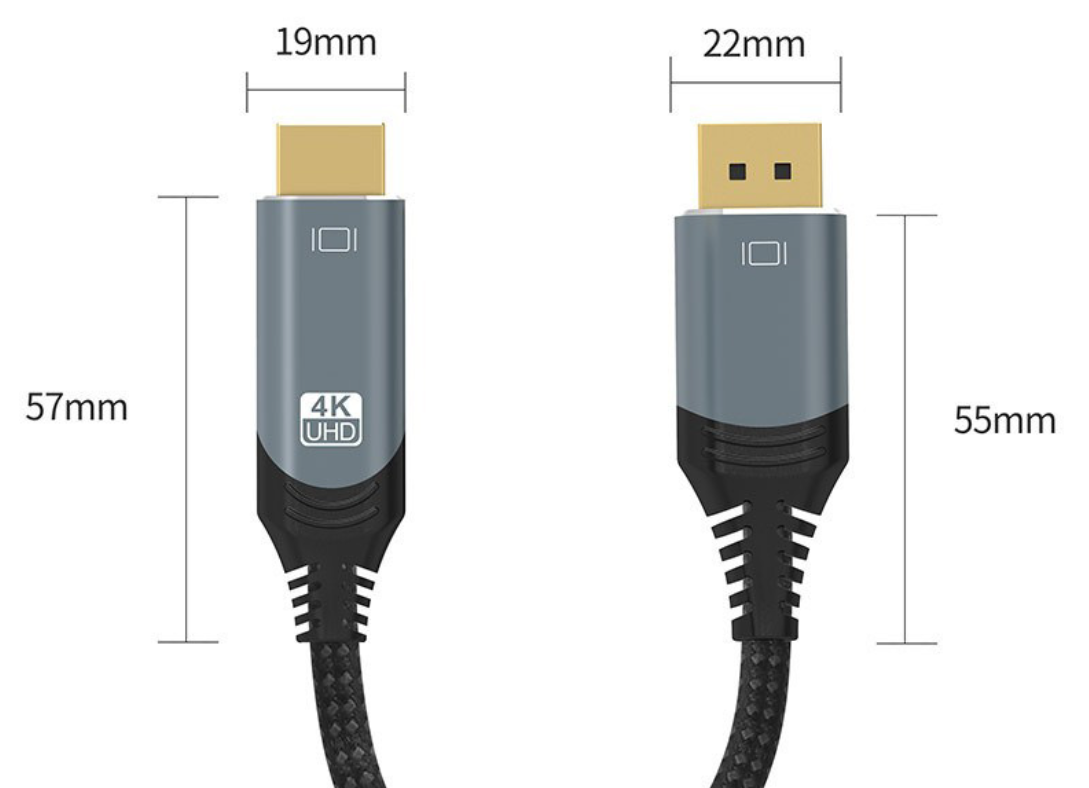 Шнур DP-HDMI, адаптер DisplayPort-HD, 4K, 30 Гц, нейлоновый кабель DP-HDTV, кабель «папа-папа», совместимый с монитором компьютера, проектором, телевизором