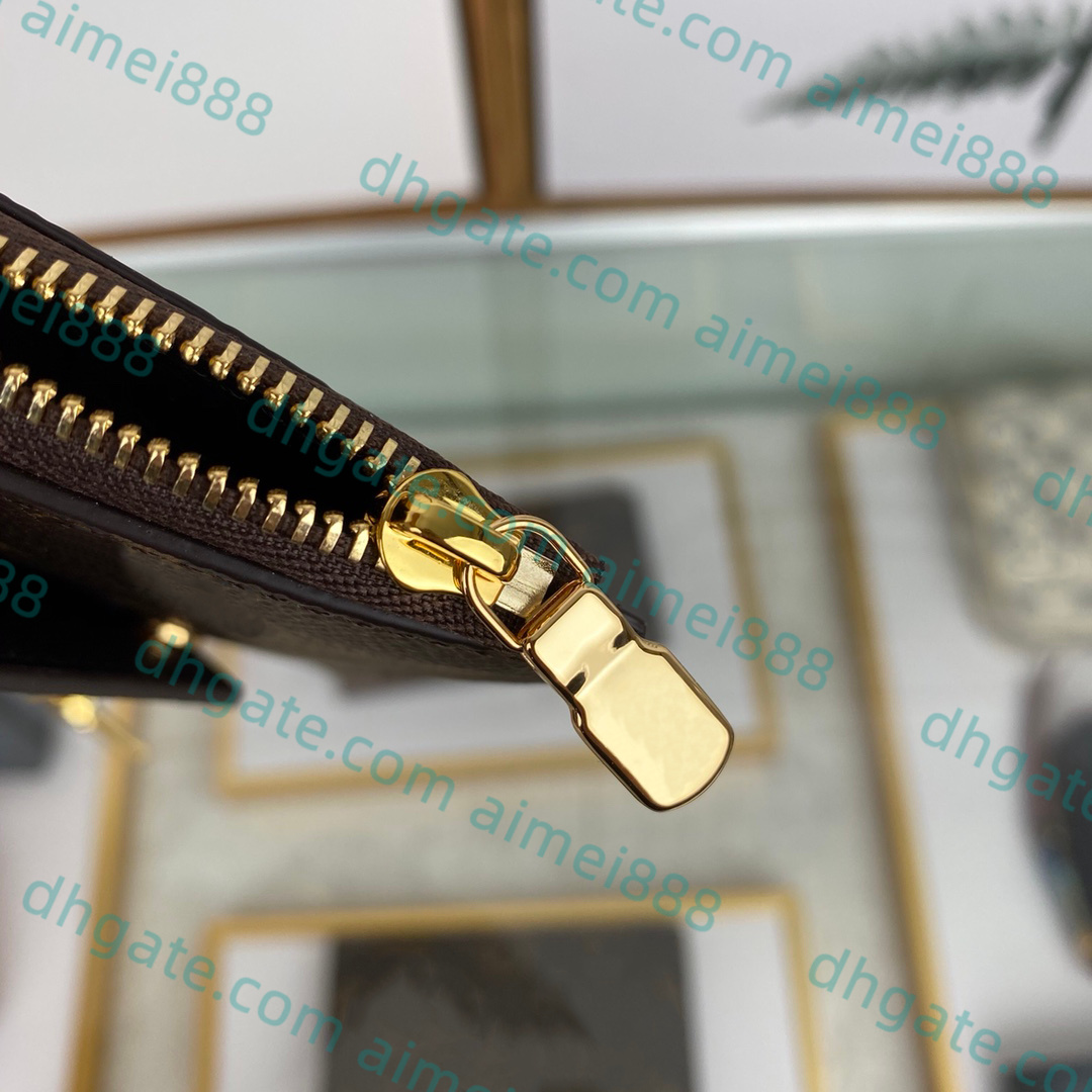 Toppkvalitetsdesigner plånbokskorthållare handväska lyxiga kvinnor män äkta läder plånbok mini zippy arrangör plånböcker koppling mynt handväskor nyckelpåse pochette med låda