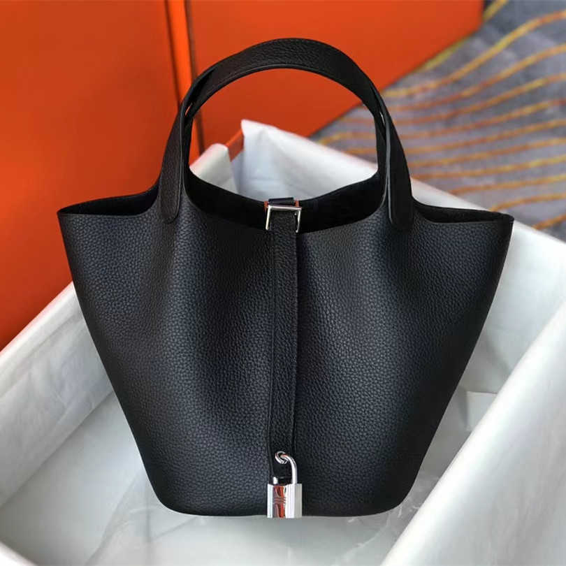 Tote bag Picotin Lock Luxury designer simple lightweight wear-resistant bag handmade leather vegetable basket classic leather lychee design handbag