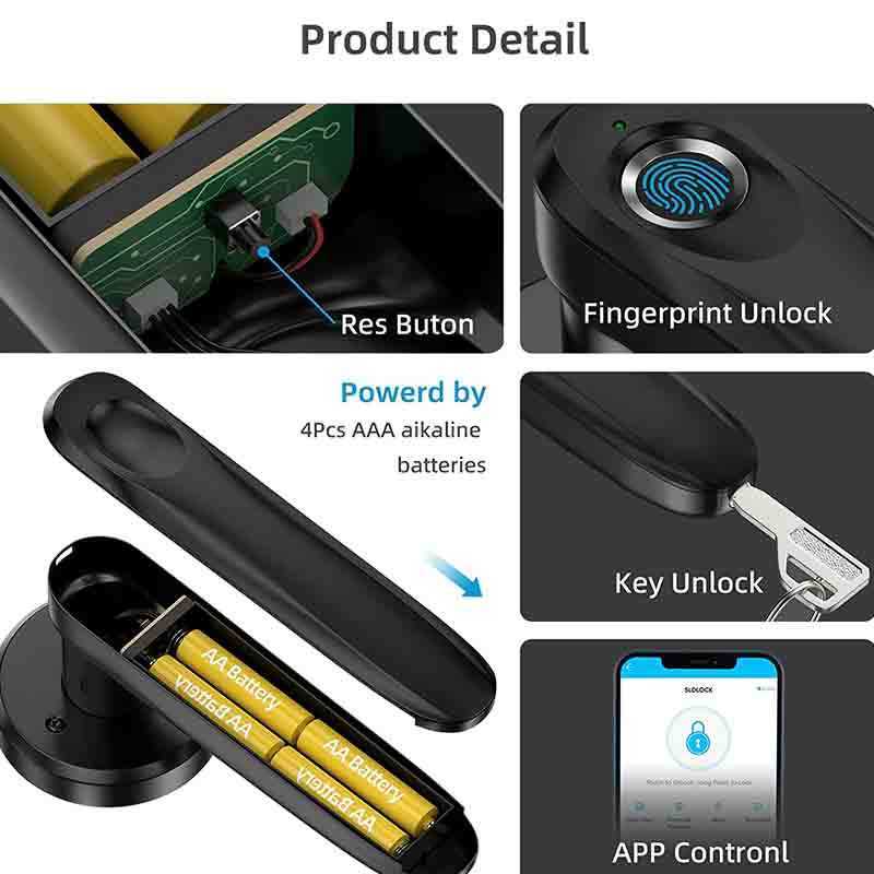 Дверные блокировки Tuya Biometric Finger Print Lock Electronic Door Lock Semart Smart с помощью поддержки приложений IOS/Android для спальни отель Office HKD230902