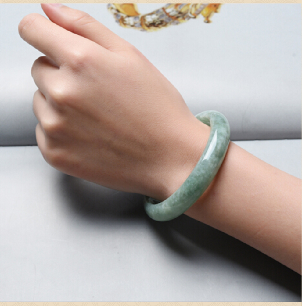 Bracelet en jade naturel, bracelet de glace Wangfu couleur jade