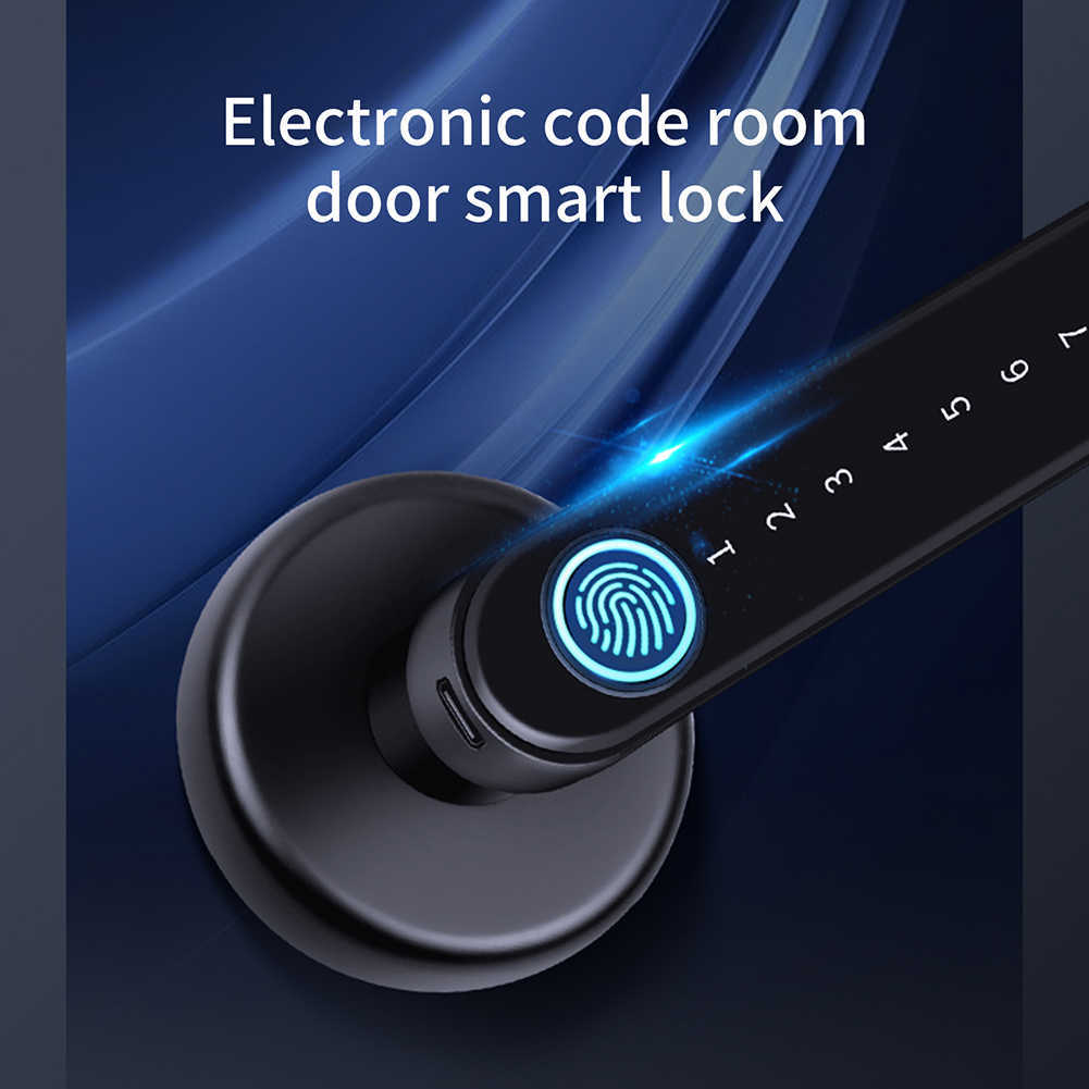 Door Locks Tuya Smartlife APP Bluetooth-compatible Remote Control Smart Fingerprint Biometrics Lock For Indoor Wooden Metal Door HKD230902