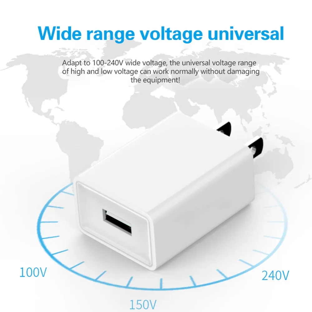 5V2A USB -laddare avgift för iPhone Samsung Xiaomi Pixel Travel Illuminate Power Adapter EU US Plug USB Telefonladdare