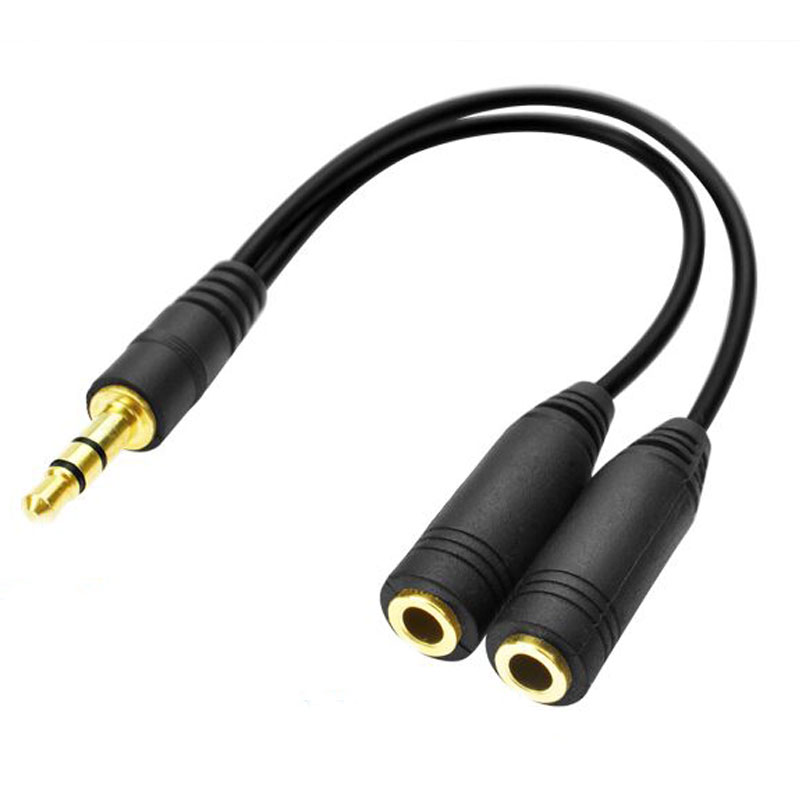 Splitter auricolari audio Convertitore cuffie Connettore Adattatore da 3,5 mm Splitter audio stereo a Y