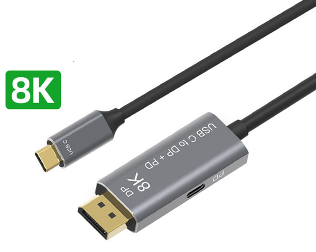USB-C لعرض Combort 1.4 8K مع PD Charging 8K60Hz 4K144HZ Thunderbolt 3 Type C إلى DP 1.4 تحويل ثنائي الاتجاه لجهاز Mac Book Pro PC Laptop