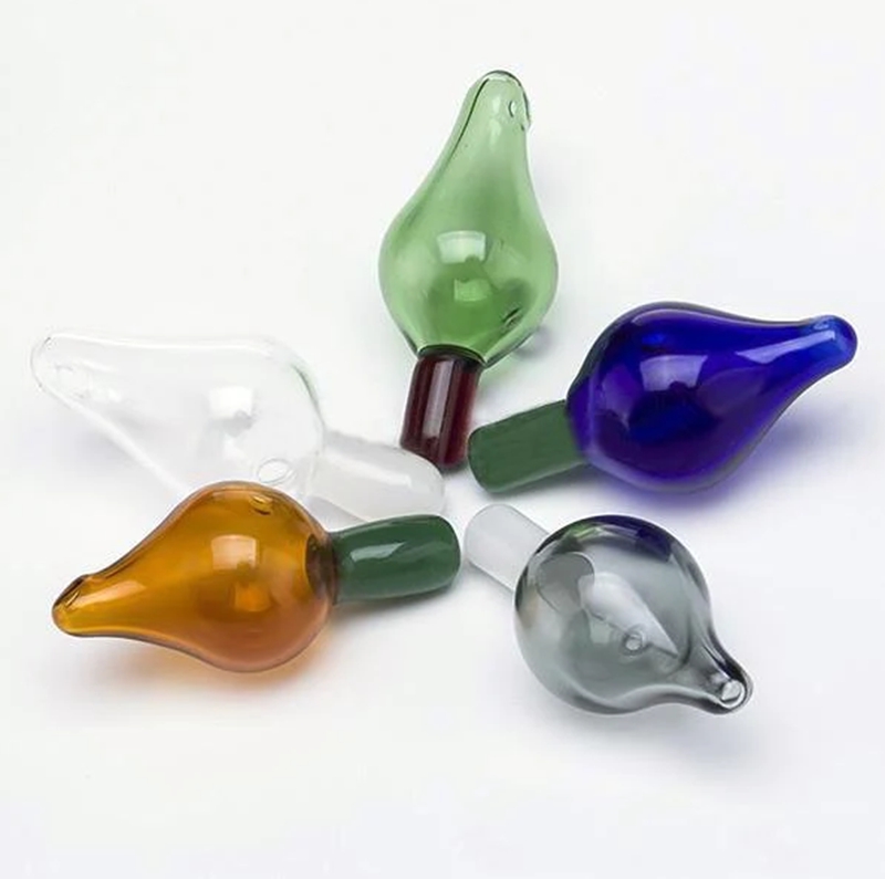 Nouveau style fumer coloré Pyrex verre épais à la main bulle Carb Cap chapeau ongles Dabber Bongs bol plates-formes pétrolières filtre à eau filtre trou d'air bol accessoires DHL