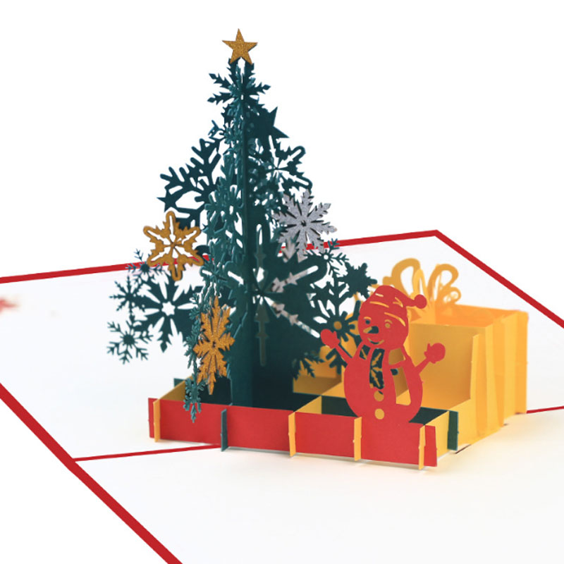 3D Happy Holidays Cards god jul handgjorda jultomtenlådor gratulationskort festliga parti välsigna leveranser