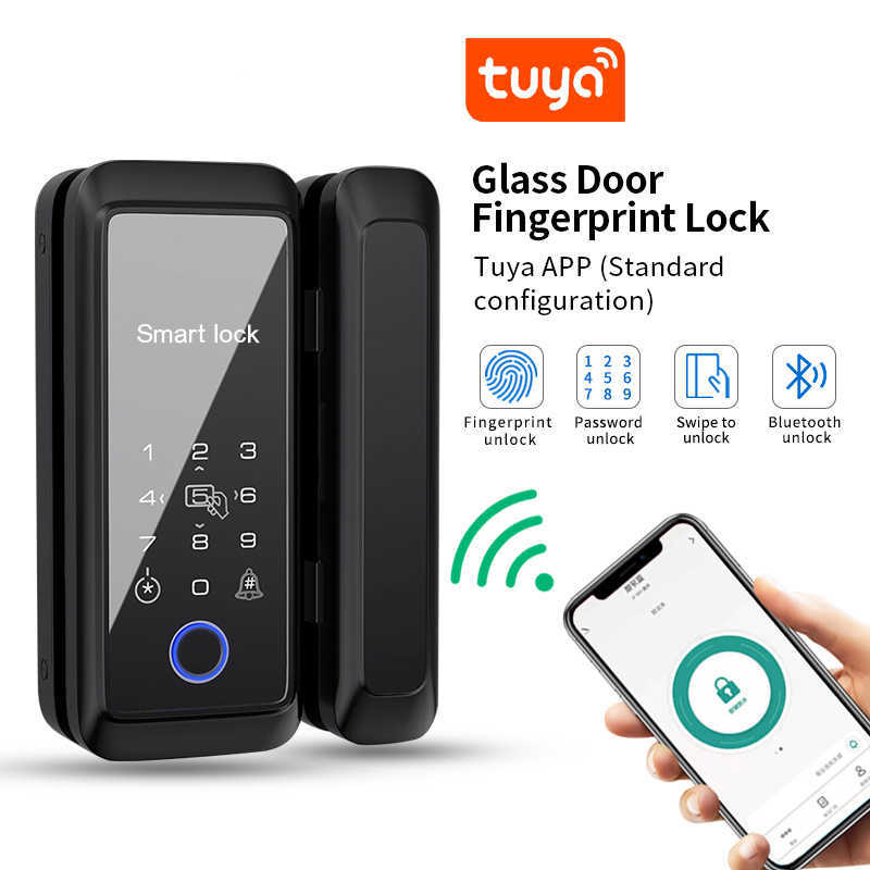 Door Locks Tuya App Bluetooth Control Lock Glid Door Smart Touch Keyboard 13.56MHz RFID Card Fjärr Electronic Lock HKD230903