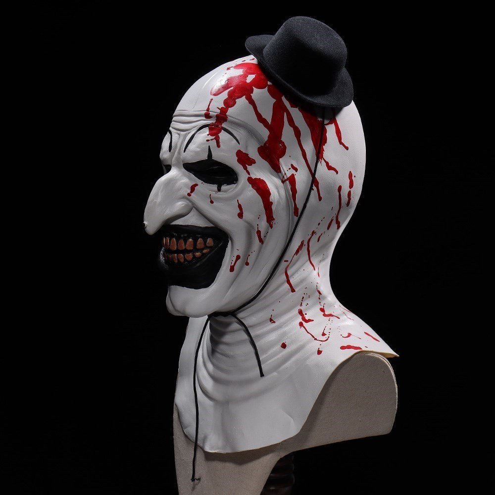 Maski imprezowe Maska Bloody Serifier Art The Cosplay Creepy Horror Demon Evil Joker Hat Helmet Helmet Costume 230901