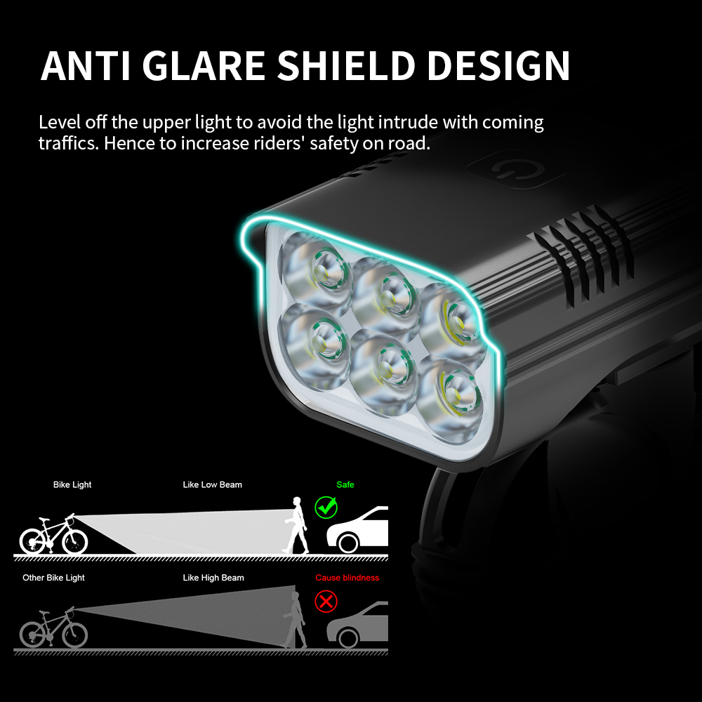 Luzes de bicicleta NATFIRE 10000 mAh luz de bicicleta à prova de chuva USB recarregável LED luz de bicicleta lanterna super brilhante para ciclismo luz dianteira / traseira 230904