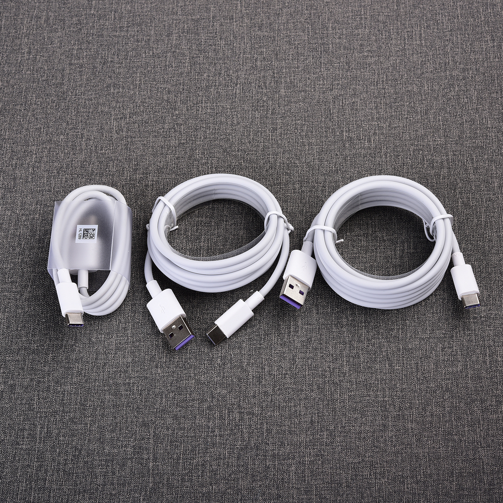 Fast Charge 5A USB Type C Cable For Samsung S20 S9 S8 Xiaomi Huawei P30 Pro Mobile Phone Charging Wire White Cable 100cm 150cm 200cm