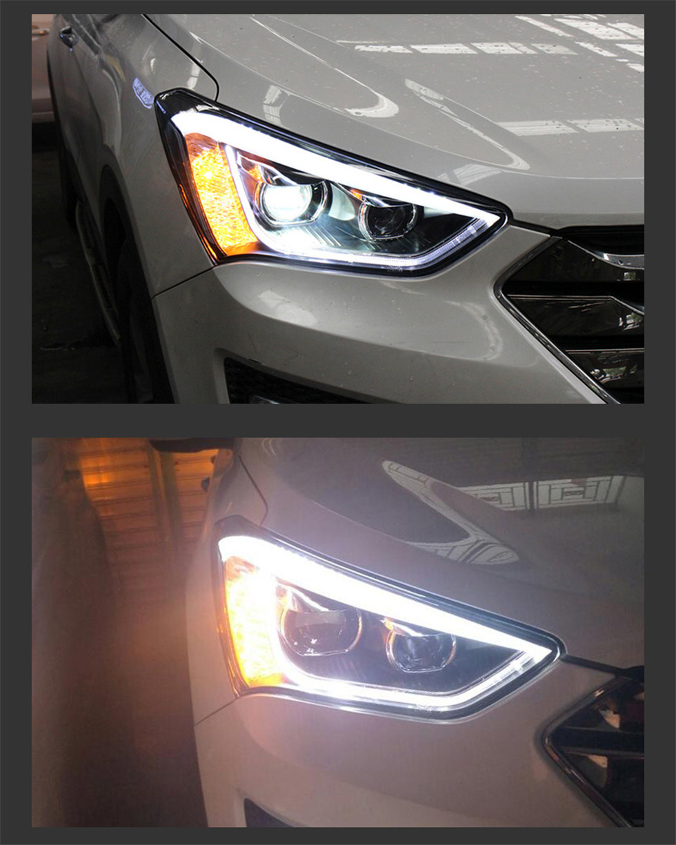 Fari anteriori a LED Hyundai Santafe ix45 2013-20 15 LED indicatori di direzione dinamici Luci di marcia Fari anteriori