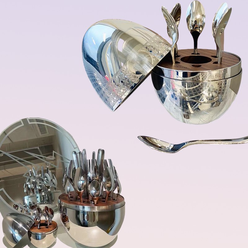 Egg Dinner Set Stainless Steel Tableware Luxury Cutlery Vintage Quality Knife Fork Dining Western26733666612631