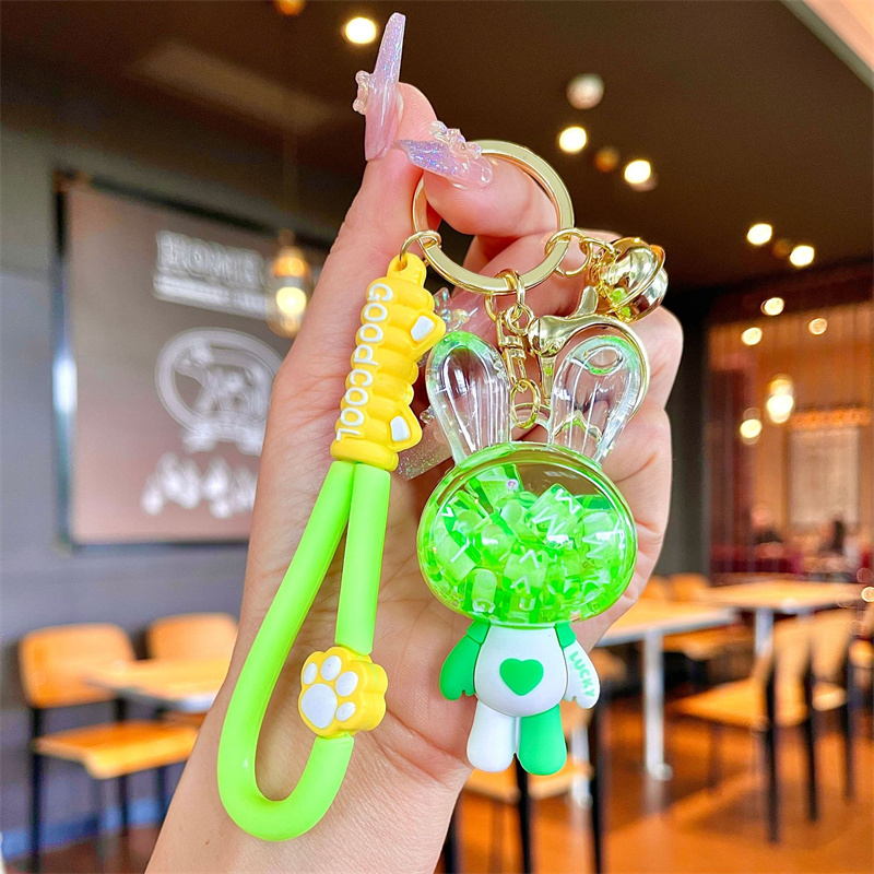 50 Style Cute Keychain Liquid Floating Quicksand Milk Tea Bubble Tea Cup Moving Sand Keychain Backpack Charms Wristlet Bracelet Keychain Keyring For Girls Ladies