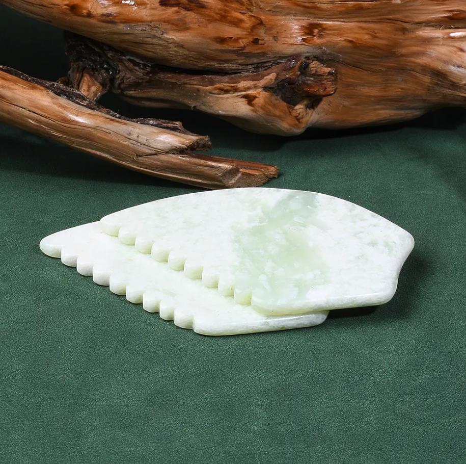 Nowy styl 100% naturalny Xiuyan Jade Stone Gua Sha Sha Massager Narzędzie pielęgnacja skóry piękno zdrowie szyi dekolt